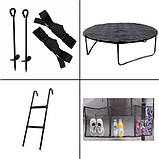 Батут для дітей Jumpi 374 см/12 футів Maxy Comfort Plus, чорний із внутрішньою сіткою, фото 10