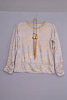Л-343 блуза нарядна, блузон для дівчинки з довгим рукавом розмір 116