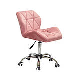 Стілець - пухляк PARIS CH-Office Париж террекотовый оксамит на хром хрестовині з колесами, фото 2