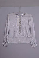 Л-343 блуза нарядна , блузон для дівчинки з довгим рукавом зріст 128