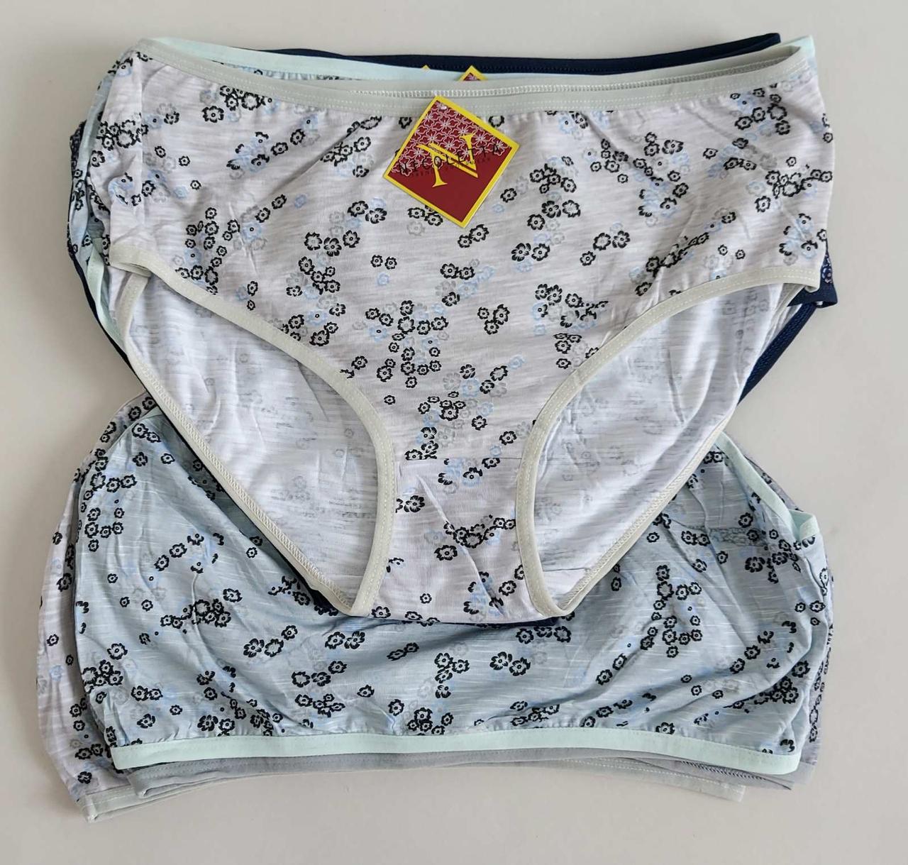 Жіночі бавовняні труси «Квіточки» великого розміру ( 10 шт), фото 1