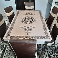 Обідній стіл зі скла і 4 стільців Туреччина Стильні і сучасні комплекти в 3 D дизайні