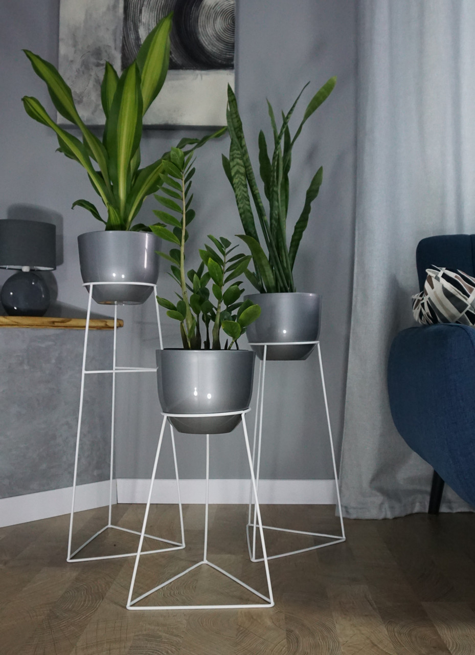 Комплект метал. підставок для квітів і вазонів Adore Decor "Скандинавські" (білий)