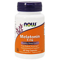 Вітаміни від безсоння мелатонін Now Foods Melatonin 5 mg 60 капс