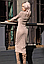 Жіноче обтисле плаття міді напівбатальне ангорове тепле, розмір 50/52 колір чорний, бордо, бежевий, фото 4