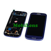 Samsung i9300, Galaxy S3 Дисплей + тачскрин (модуль) темно-синій *в рамці (TFT) * з регулюванням яскравості