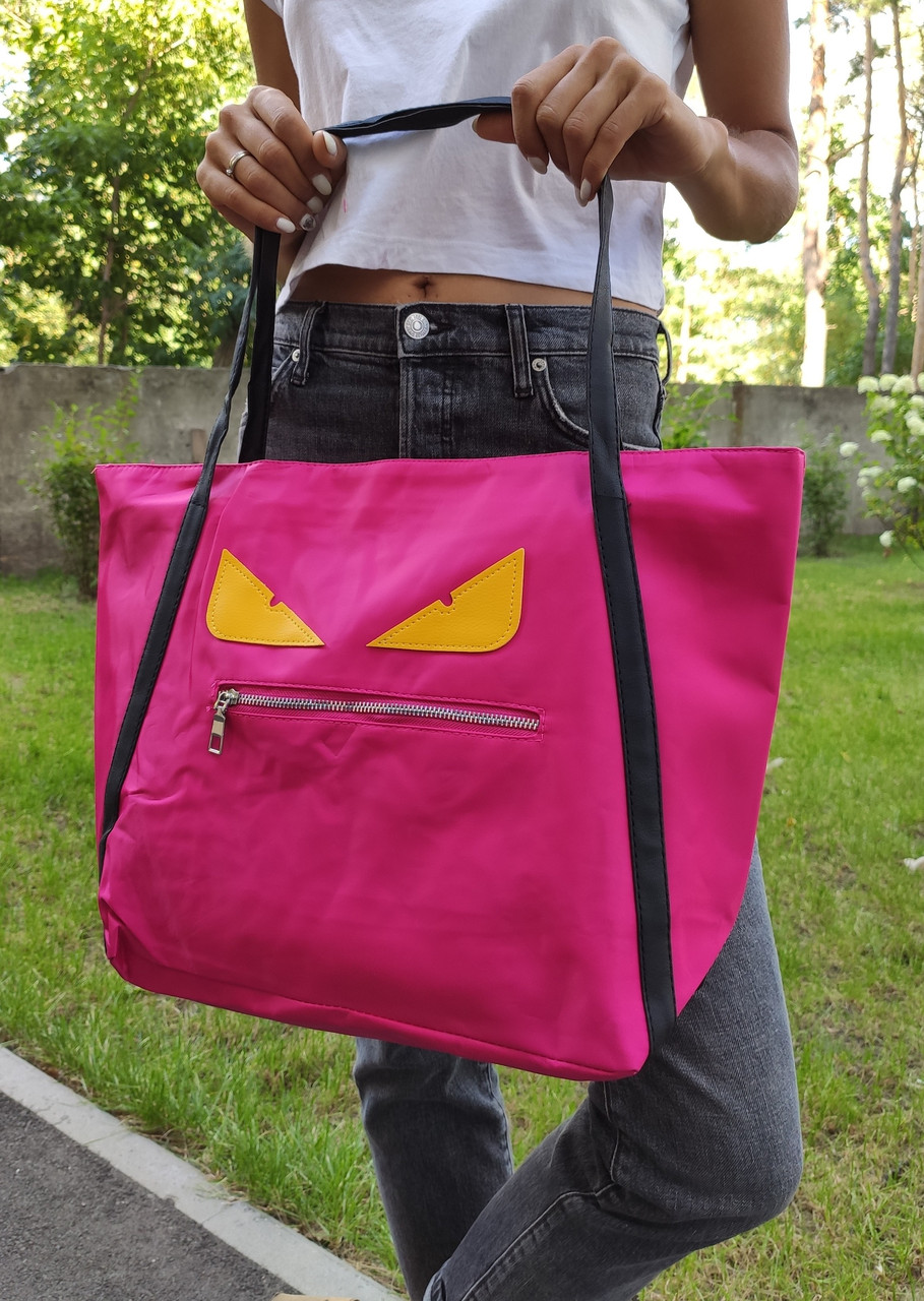 Жіноча сумка шоппер, пляжна сумка, тканинна еко-сумка для покупок фіолетова, річна тканинна сумка