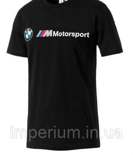 Чорна стильна футболка | логотип bmw motorsport