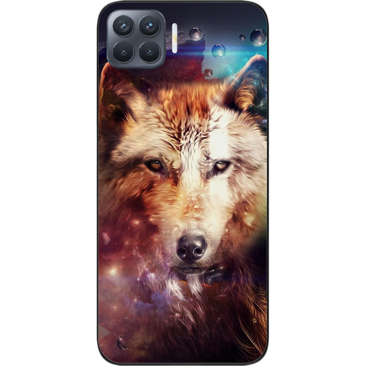 Силіконовий чохол для OPPO Reno 4 Lite з картинкою Космічний вовк, фото 1