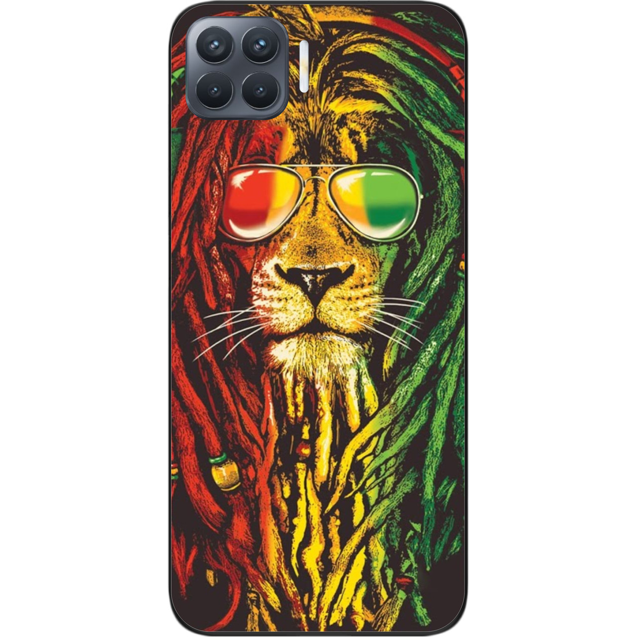 Силіконовий чохол для OPPO Reno 4 Lite з картинкою Лев растаман, фото 1