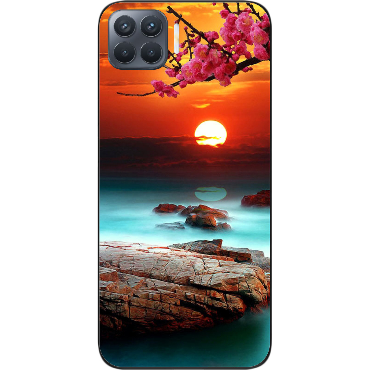 Силіконовий чохол бампер для OPPO Reno 4 Lite з картинкою Гарний захід сонця, фото 1