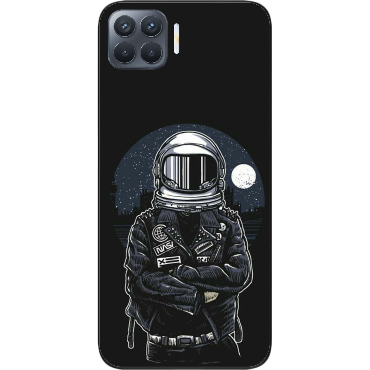 Силіконовий чохол бампер для OPPO Reno 4 Lite з картинкою Космонавт і місяць, фото 1
