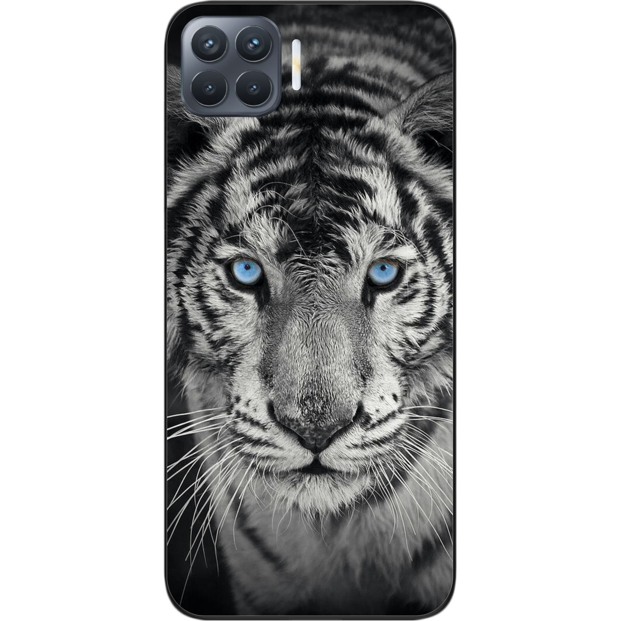 Чохол силіконовий для OPPO Reno 4 Lite з картинкою Білий тигр, фото 1