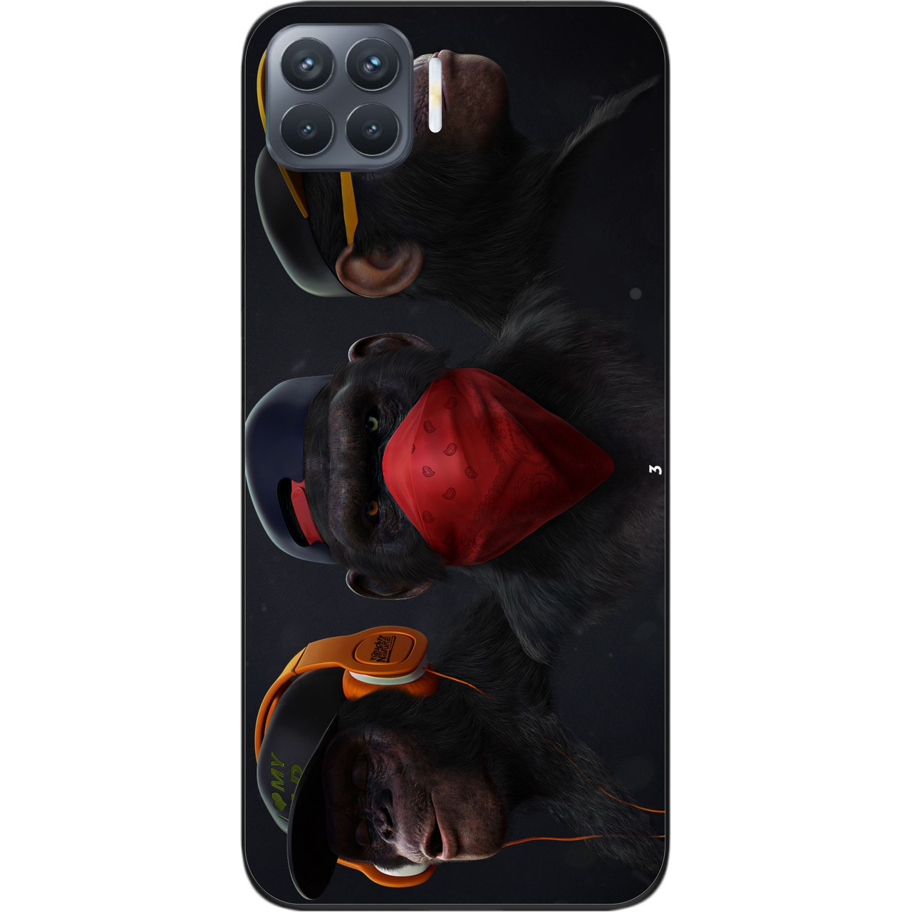 Бампер силіконовий чохол для OPPO Reno 4 Lite з картинкою Три мавпи, фото 1