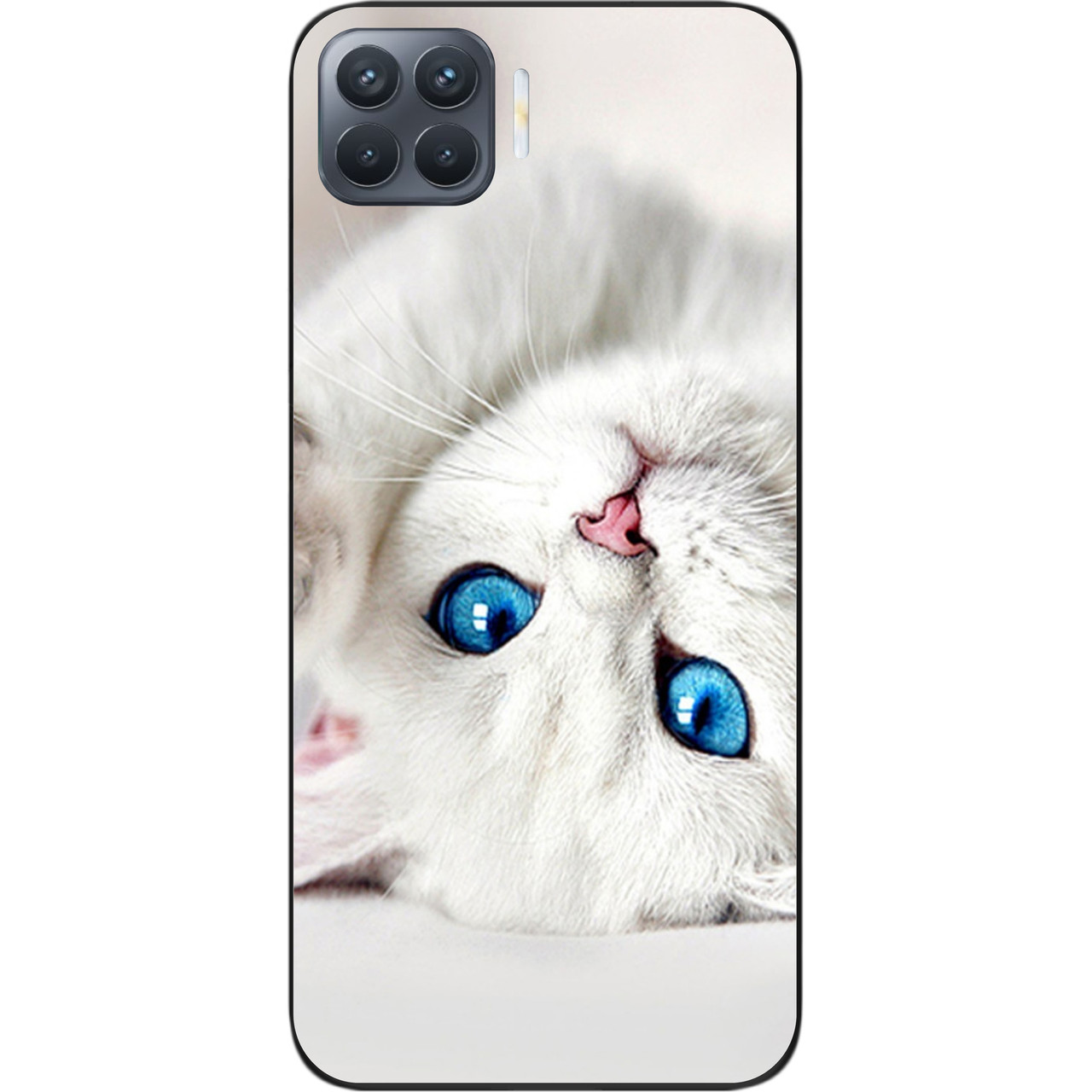 Оригінальний чохол для OPPO Reno 4 Lite з картинкою Білий котик, фото 1