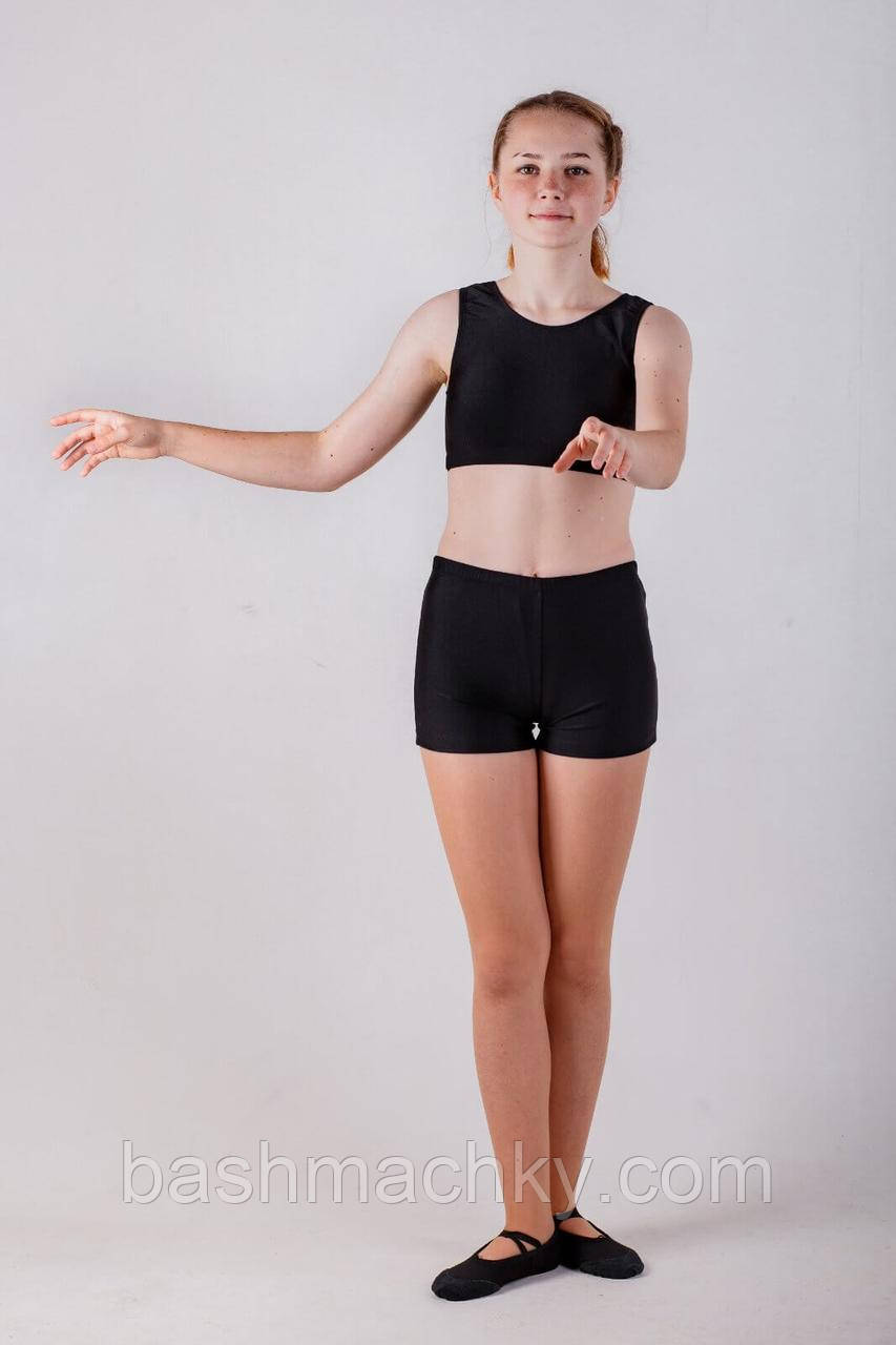 Шорти на дівчинку для танців і гімнастики чорні (на зріст 98-178 см) XL