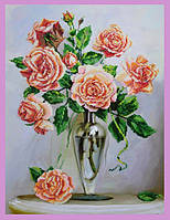 Набор для вышивания Картины Бисером Р-248 Розы на мраморном столике