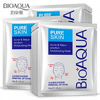 Набор Тканевая маска для лица очищающая Анти Акне BIOAQUA Pure Skin (10 шт)