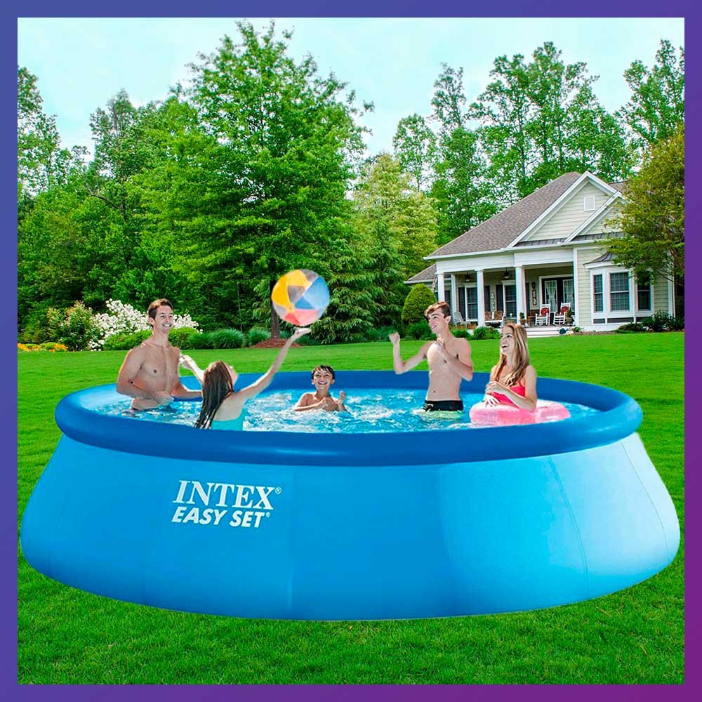 Круглий сімейний надувний басейн Intex 28158 (457х84 см) з фільтром насоса