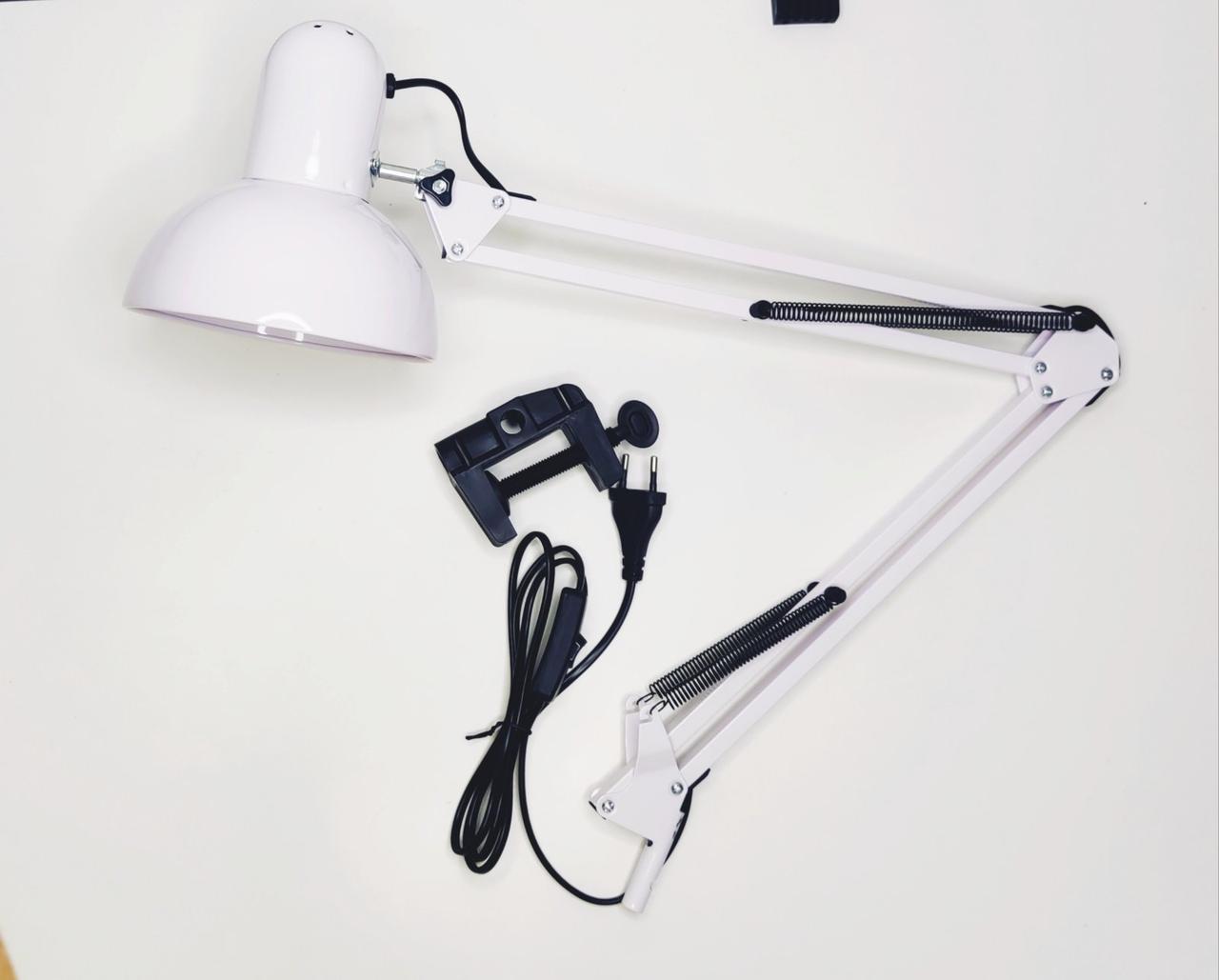 Настольная лампа для маникюра на струбцине белая Desk lamp - фото 4 - id-p1440562249