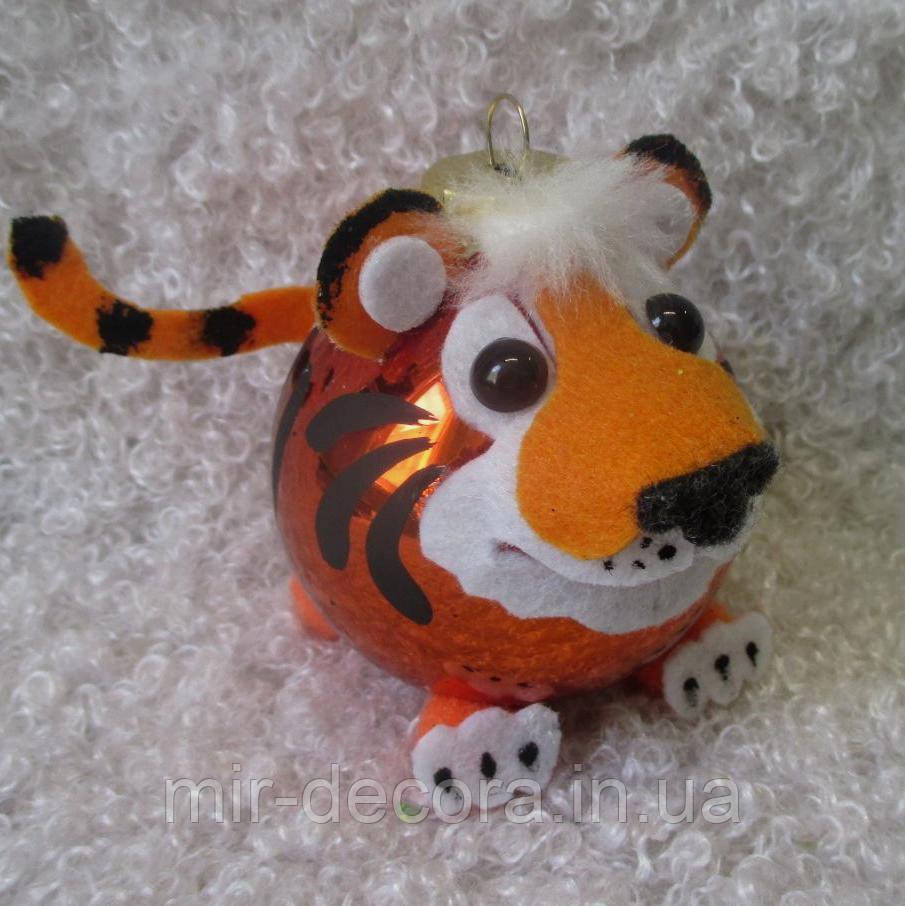 Новорічний сувенір зі скла, подарунок "Тигрик", фото 1