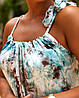 Довгий літній мармуровий сарафан вільного крою на бретелях армані шовк, фото 5