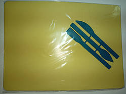 Дошка для пластиліну і три стеки / дошка для ліплення / дощечка для пластиліну /  А4 253×183 мм /  ЖОВТА