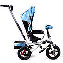 Велосипед Baby Trike 3-колісний 6595 Блакитний із ключем запалювання., фото 6