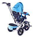 Велосипед Baby Trike 3-колісний 6595 Блакитний із ключем запалювання., фото 7