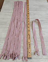 Застібка-блискавка тракторна 80 см колір пудра рожева для жіночого одягу (куртки, плаща)