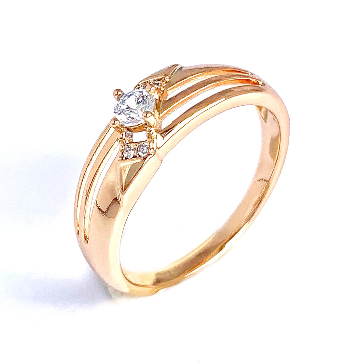Кільце Xuping з медичного золота, білі фіаніти, позолота 18K, 12227