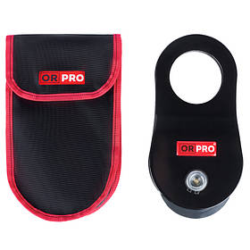 Сталевий такелажний блок 10т з міцним чохлом для зберігання (червона окантовка)