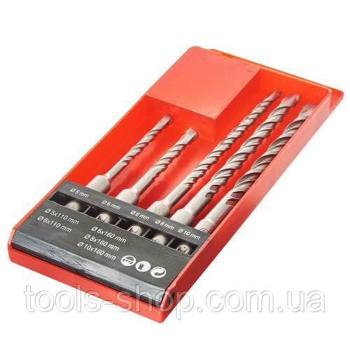 Набір бурів Vitals Master SDS-Plus 5 шт. (5,6,8,10мм), бетон, камінь, цегла, фото 1