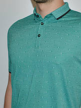 M (48), L (50). Чоловіча футболка Поло, теніска з коміром - зелена, фото 2