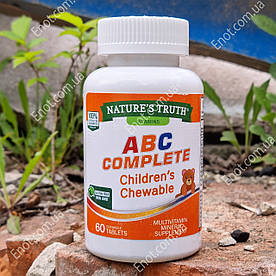 Вітаміни для дітей Nature's Truth ABC Complete children's Chewable 60 жувальних таблеток, з 1 року