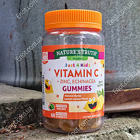 Вітаміни для дітей Nature's Truth Vitamin C + Zinc, Echinacea (Вітамін С+Цинк, Ехінацея) 60 жувальних цукерок