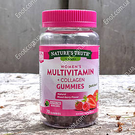 Вітаміни для жінок Nature's Truth women's Полівітаміни + Collagen Gummies (Без заліза) 70 жувальних цукерок