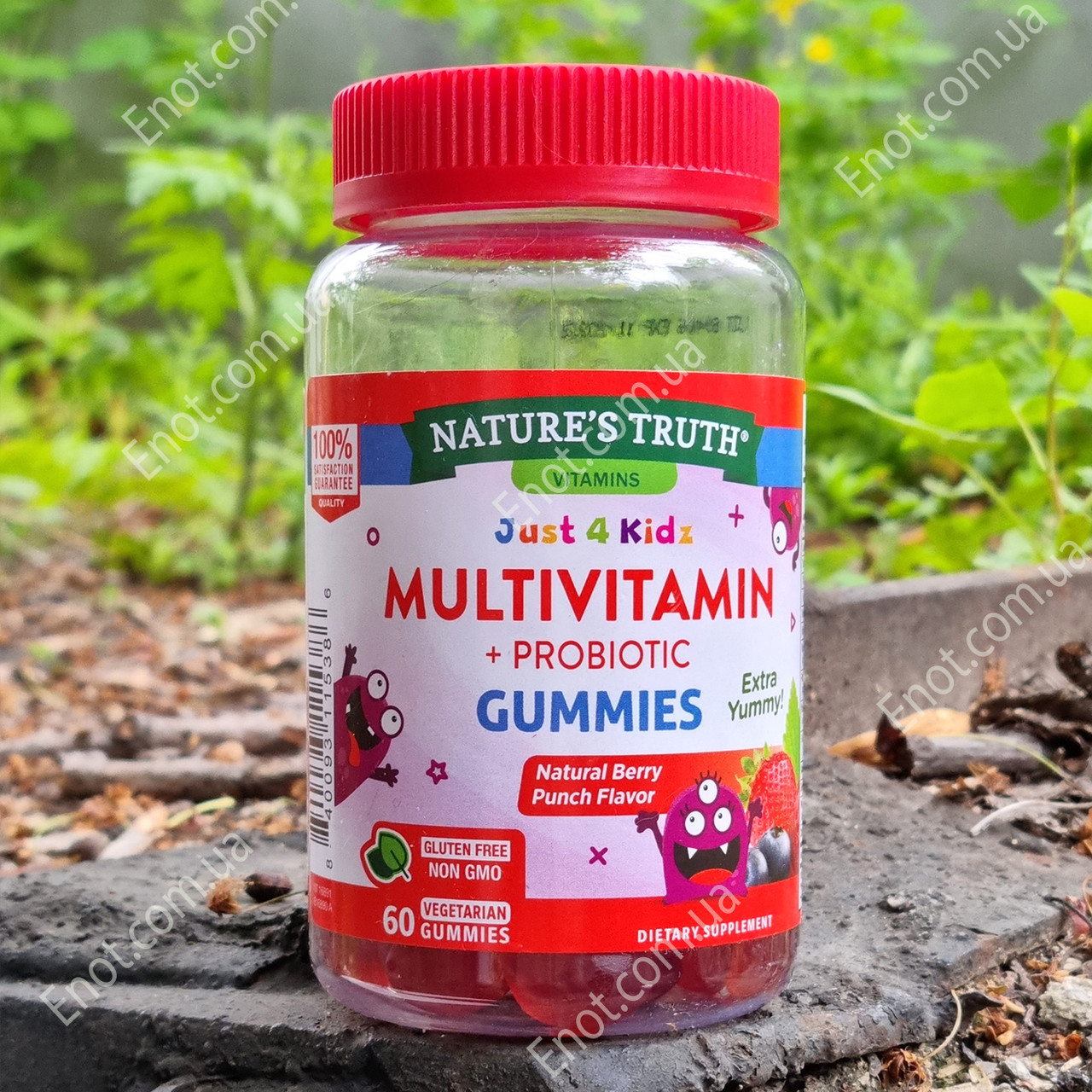 Вітаміни + Пробіотик для дітей Nature's Truth Multivitamin + Probiotic Gummies 60 жувальних цукерок, фото 1