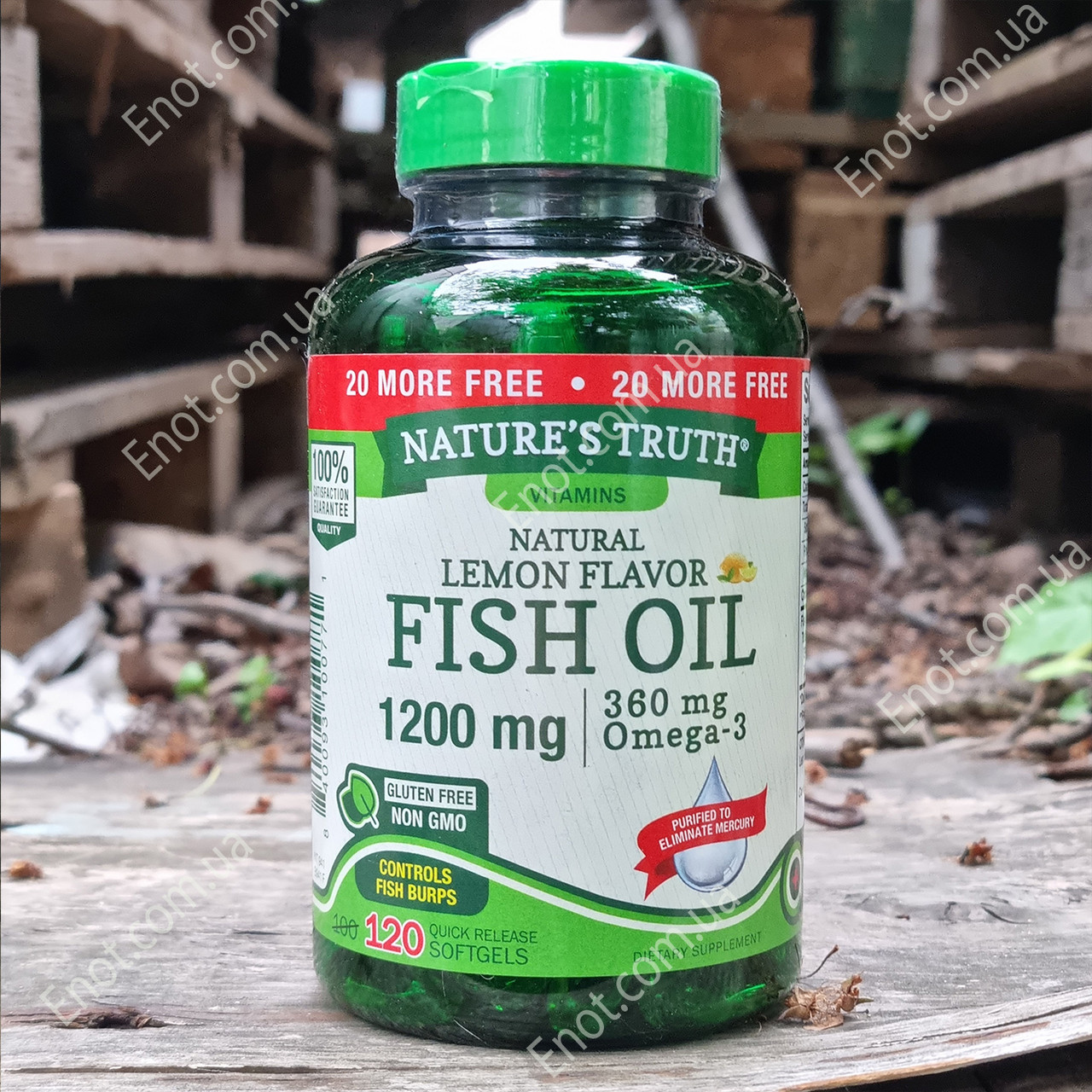 Риб'ячий жир Nature's Truth Fish Oil 1200 мг (360 мг Omega-3) Лимонний смак 120 гелевих капсул