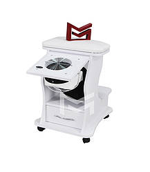 Витяжка для педикюру та педикюрна підставка для ніг на колесах пуф-візок для педикюру М217/1