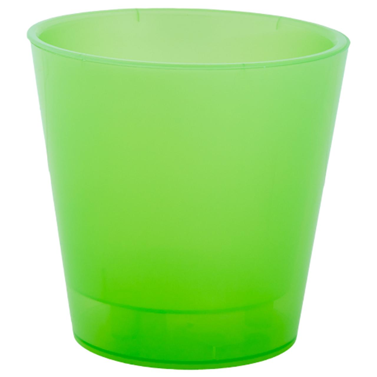 Вазон Деко круглий з вставкою 13х12.5 см 1.1 л прозоро-салатовий Алеана, фото 1