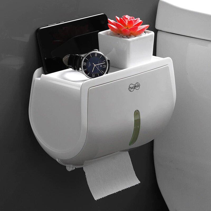 Тримач для туалетного паперу Supretto настінний з поличкою і та тримачем телефона (6065)