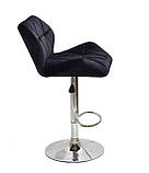 Барний стілець - пухлик PARIS Париж чорний оксамит, стілець візажиста, фото 3
