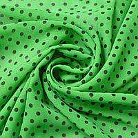 Ткань шифон горохи ассорти дріб зелений