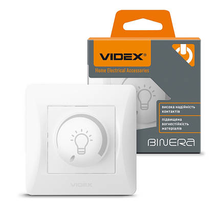 Диммер вимикач 200w для LED ламп VIDEX BINERA білий VF-BNDML200-W, фото 2