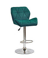 Барний стілець - пухлик PARIS Париж зелений оксамит, стілець візажиста