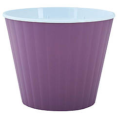 Вазон Ібіс круглий подвійний 13х11.2 см 0.86 л фіолетовий-білий Алеана
