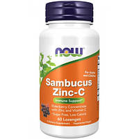 Now Sambucus Цинк+Витамин С, 60 шт