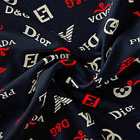 Ткань штапель Бренди мульті бренд темно синій