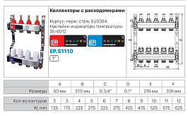 Колектор для теплої підлоги "Europroduct" у зборі на 3 контури з насосом, фото 3